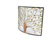 Fireplace Screen Tree/Leaf Cut-Outs Curved Shape Metal Mesh 1-Panel, Litton Lane