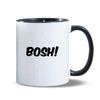 BOSH! Big John Ceramic Coffee Mug, 11oz, White with Black Handle, Novelty Design