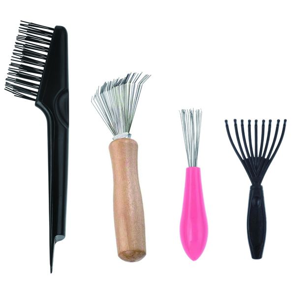 4 PCS Hair Brush Cleaner Set Hairbrush Cleaner Tool Hair Brush Cleaner Tool Comb Cleaning Brush Hairbrush Cleaning for Can be Applied to Hair Salon Home And Individual Use