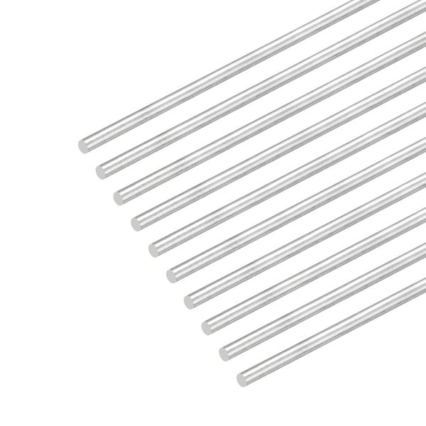 uxcell 10pcs 304 Stainless Steel Round Bar 3.5mm x 350mm Solid Shaft Rod for DIY Craft Model Car Helicopter Airplane