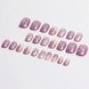 Sun&Beam Nail Tips, Medium, Short, Round, False Nails, Camellia, Cherry Blossom, Medium Long, False Nails, Popular, Cute, Stylish, Convenient, Safe, Comfortable, 24 Colors (#3-Purple)
