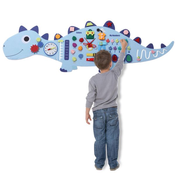 BALAPET Sensory Wall Panel for Kids,Dinosaur Montessori Sensory Activity Wall Panels,Interactive Felt Learning Toys for Toddlers Perfect for Toddler Playroom,Children's Daycare,Dentist Waiting Room