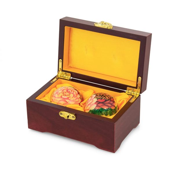 Qigong Baubles in Box | Hand Painted | Peony