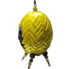 Decorative Egg Ornament.  Easter Egg.  Fabric Quilted Egg Gold FInch Bird