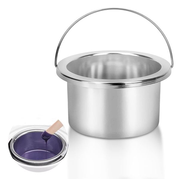 Wax Pot Wax Heater Melting Inner Pot Reusable Waxing Pot Wax Warmer Replacement Wax Pots for Waxing Professional for Hard Wax Hot Wax Portable Hair Removal Waxing Bowl Hair Remover Machine 100MM