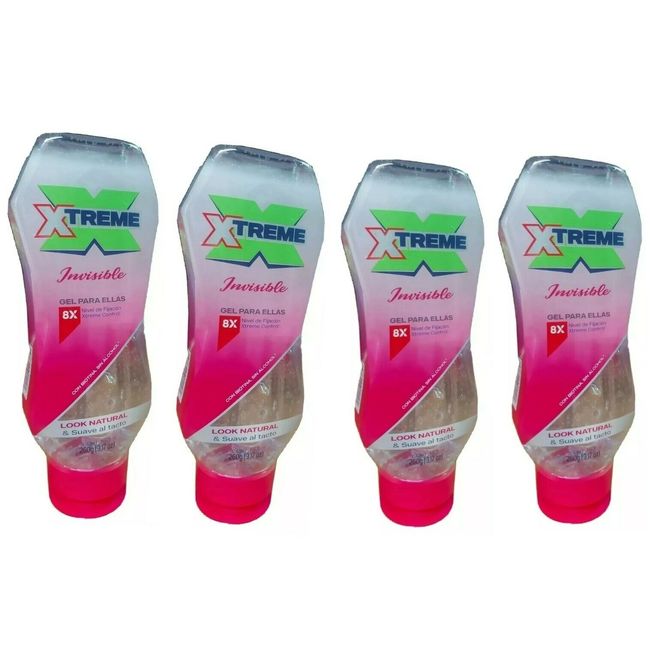 XTREME INVISIBLE WOMANS HAIR STYLING GEL With  BIOTIN ALCOHOL FREE  4 Packs