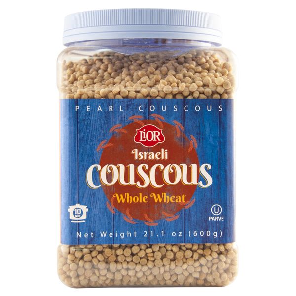 LiOR Israeli Pearl Couscous | Whole Wheat | Toasted Pasta | Non-Gmo | Vegan | Kosher | Jar | 21.1 Oz, 1.31 Pound (Pack of 1)