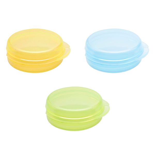 Tabanzhe Small Pill Box 3 Pcs – Mini Pill Organizers for Daily Medication, Portable Travel Containers in Yellow, Blue, and Green for Home, Work, Outdoor, and Camping