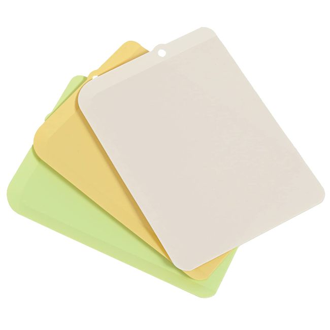 Astro 510-17 Antibacterial Sheet Cutting Board, Size M, Set of 3, Natural Color, Made in Japan, Compact, With Border