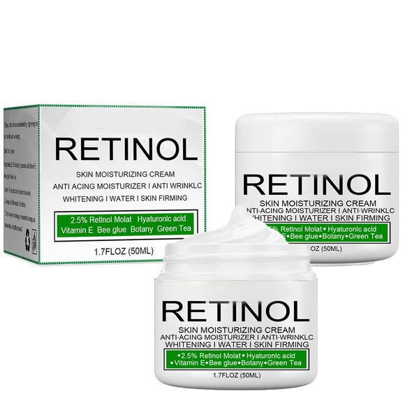 Retinol Dark Spot Remover Cream,2PCS Skin Bleaching Cream,Skin Lightening Cream for Dark Skin,Lightweight & Non-Greasy, Hyaluronic Acid Whitening Cream for Body-2PCS*50ML