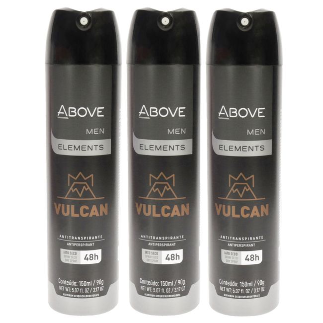 48 Hours Element Antiperspirant Deodorant - Vulcan by Above  Pack of 3 Kit Set