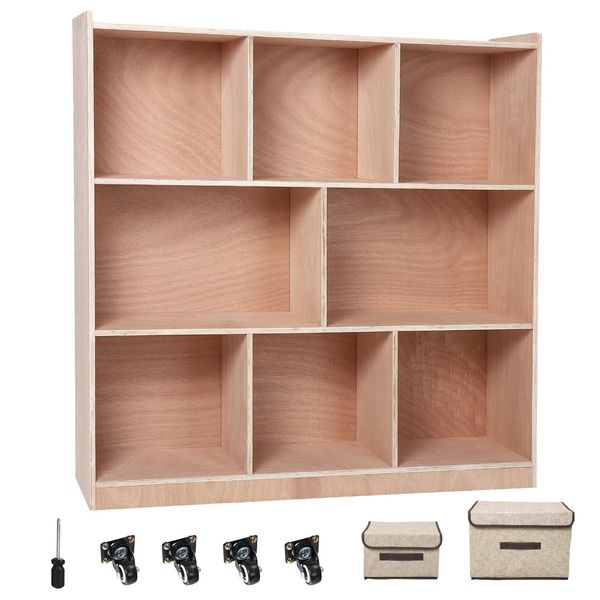 Storage Cabinet Cubes Wooden Storage Organizer 8-Section Cubes Storage Classroom