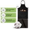 Bronta Mill Plain Unisex Chef Work DIY Apron with Twin Pockets - Black