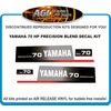 YAMAHA 70 HP Precision Blend Reproduction Outboard Decal Kit