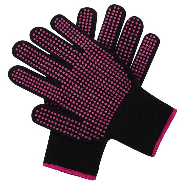 2 Piece Heat Gloves Heat Resistant Glove Professional Heat Resistant Glove for Hair Styling Heat Blocking for Curling Flat Iron and Curling Wand