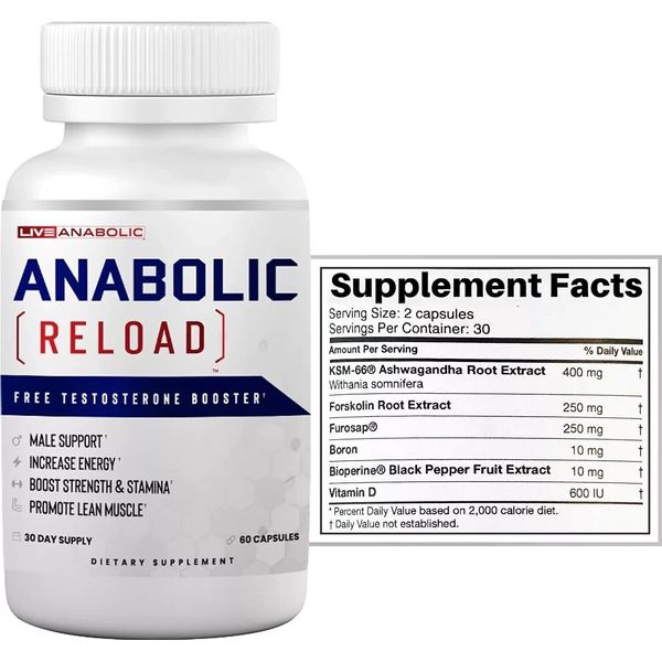 LiveAnabolic - Anabolic Reload - Vitamin D Source - 60 Capsules, 30-Day...