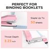 Marsrock Stapler ° with 2000 Staples, 180° Swivel Head Stapler Office, Stapler, Stapler up to 50 Sheets, for Home, School & Brochures, Pink