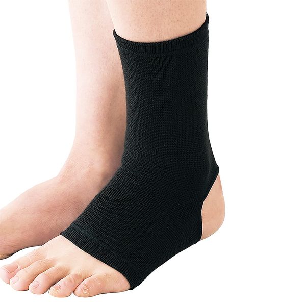 D&M Medium Compression Ankle Supporter, Ankle Supporter, For Left and Right Use, 1 Piece, Black, Size L, 521, Fixed, Protection, Heat Retention, Sports, Support, Prevention, Reduction, Sprains, Arthritis