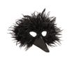 BLACK BIRD FEATHER MASK FOR FANCY DRESS ACCESSORY
