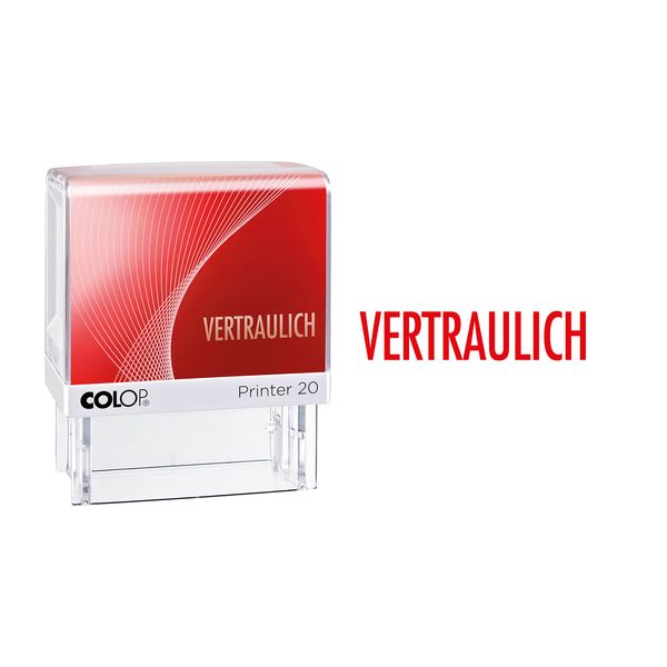 Colop 100675 Printer 20 Text Stamp with Text Confidential Impression Red in Blister Pack