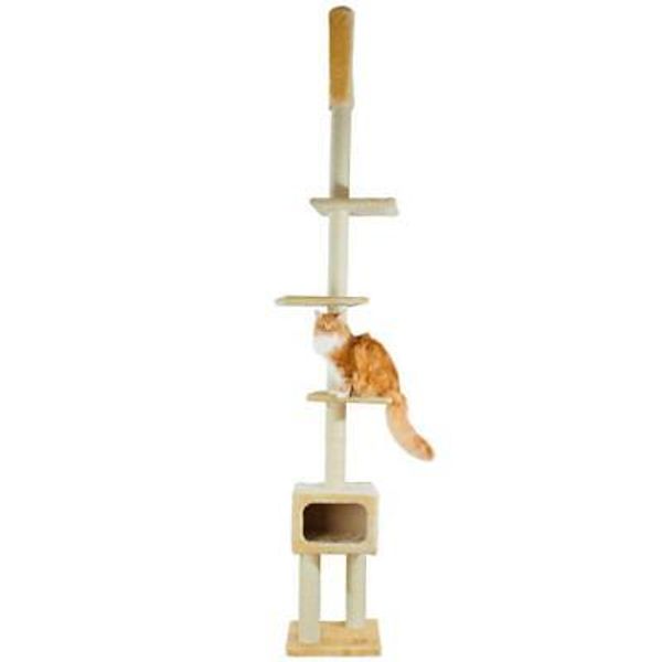 TRIXIE Cat Tree 3-Lying Platforms n' Condo Beige for Small to Medium Sized Pets