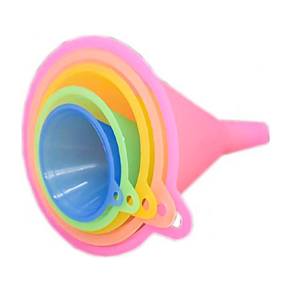 Funnel - Kitchen Funnel Set - 5 Pcs Rainbow Colors Funnel with Handle for Kitchen - (67, 83, 98,110 and 125 mm) - Funnels for Filling Narrow Bottles, Containers or Transfer powder - ASPIRE UK