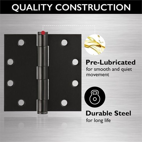 Stainless Steel Door Hinge in Oil Rubbed Bronze 4 1/2 in 5/8 in Radius 6 Pack
