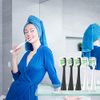 Replacement Toothbrush Heads Fits for Waterpik Complete Care 9.0 (CC-01), Care 5.0 (WP-862) Sonic Electric Tooth Brush Refill(8-pc), White Pisonicleara (Balck Replacement)