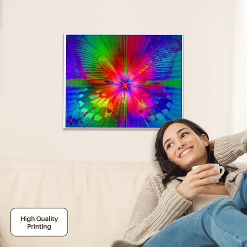 3dRose, Alegra fractal art bright colors amazing detailed fractal art butterfly, Museum Grade Canvas Wrap 20x16