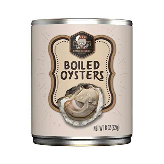 Otter Kingdom Premium Whole Boiled Oysters(EZO), 8-Ounce Cans (Pack of 12)