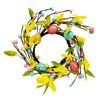 EV-126R-4 Easter Artificial Candle Ring 4.5" with Easter Egg and Yellow Flower