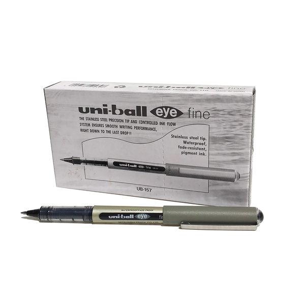 Uni-Ball UB-157 Eye Rollerball Pen Fine Black (Pack of 12) 162446000