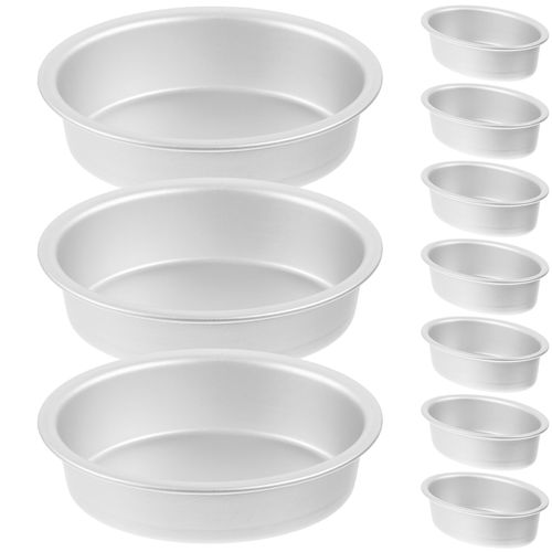 PRETYZOOM 10pcs Oval Cheese Cake Pan Oval Cake Pan Loaf Pan Bread Pan Round Baking Pan Cake Baking Pans Tartlet Tins Biscuit Tart for Baking Cake Silver