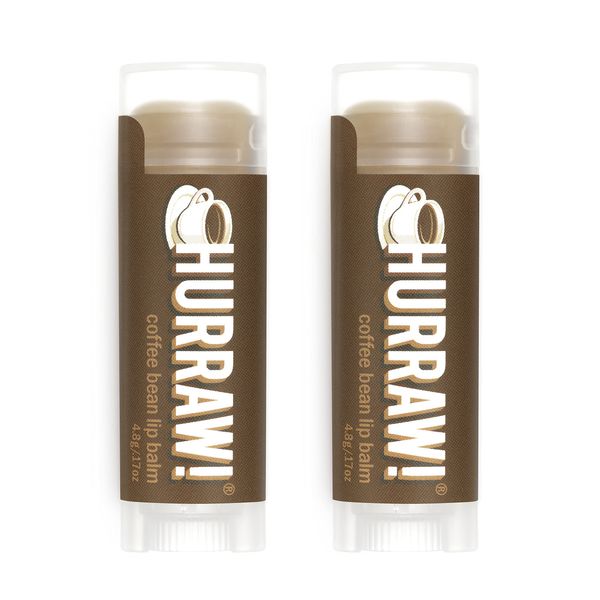 Hurraw! Coffee Bean Lip Balm, 2 Pack: Organic, Certified Vegan, Cruelty and Gluten Free. Non-GMO, 100% Natural Ingredients. Bee, Shea, Soy and Palm Free. Made in USA