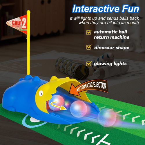 Liberry Kids Golf Set for 3 4 5 6 Years Old Boys Girls, Toddler Golf Clubs Set with Automatic Ball Returner, Glow Balls, Putting Mat, Indoor Outdoor Sports Toy Birthday Gift