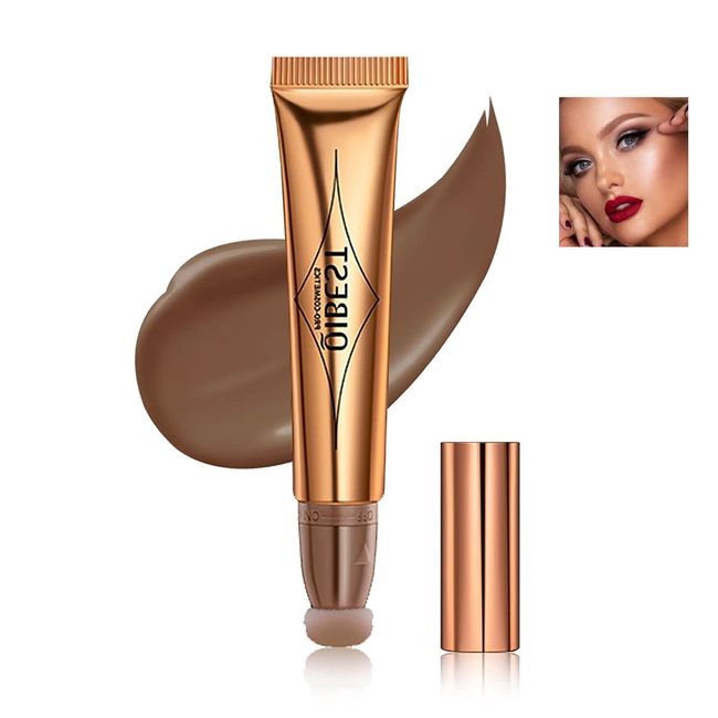 Contour Schönheit Zauberstab, Flüssigkeit Face Concealer Konturierung mit Kissen-Applikator, hohe Abdeckung natürliche matte Oberfläche Highlighter Bronzer Stick Gesicht erröten Illuminator (01#)