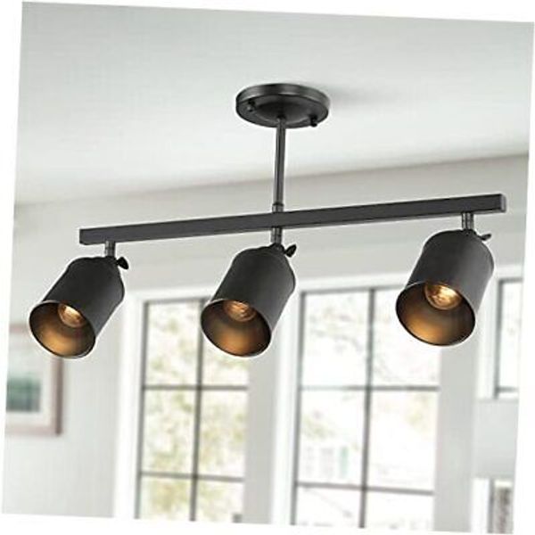 Industrial Complete Track Lighting Kits with Straight Bar Metal Shade, Matte