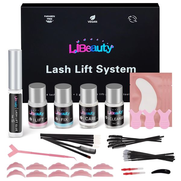 Libeauty Kit Laminazione Ciglia, Lash Lift Kit, Set Completo Di Laminazione Ciglia Per Ciglia Ricci E Mossi Per Kit Principianti