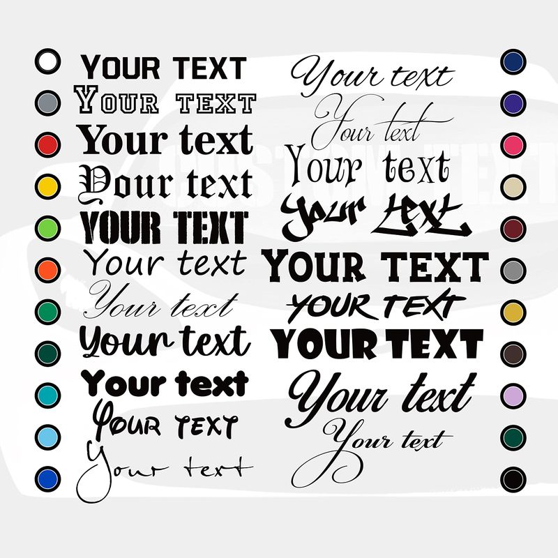 Custom Vinyl Decal with Your Name, Number or Your Text - Custom ...