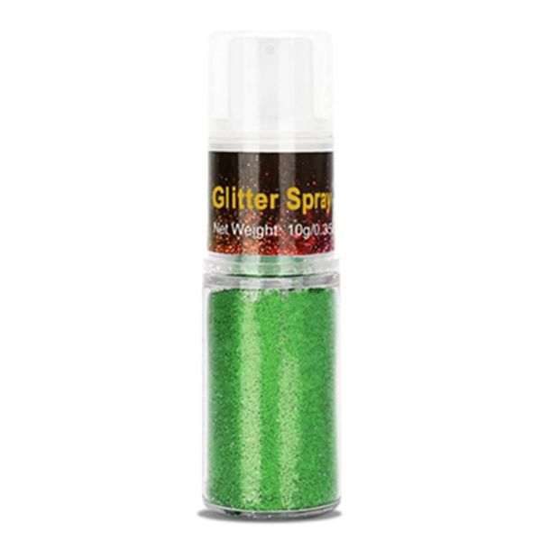 Go Ho Hair and Body Glitter Spray,Festival Glitter Powder Makeup for Clothes,Green Glitter Spray Loose Sparkle Powder,Holographic Ultra Fine Glitter,St Patricks Day Accessories,10g