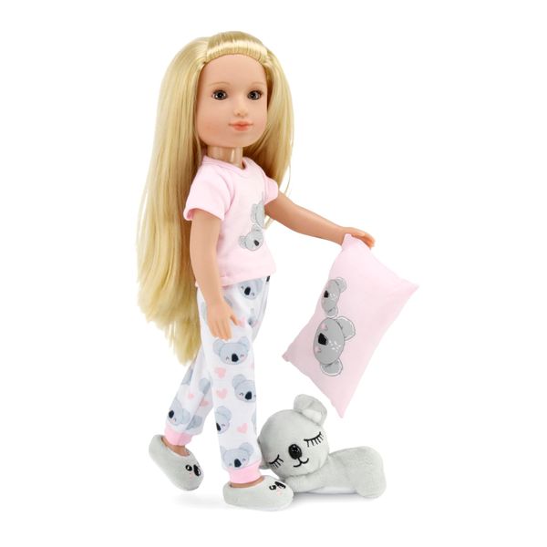 Emily Rose 14 Inch Doll Clothes & Accessories Cozy PJ Pajamas Sleepover Outfit Set | Koala 14" Fashion Doll Pajama Gift Set with Doll Slippers, Pet Koala Toy and Doll Pillow Accessory!