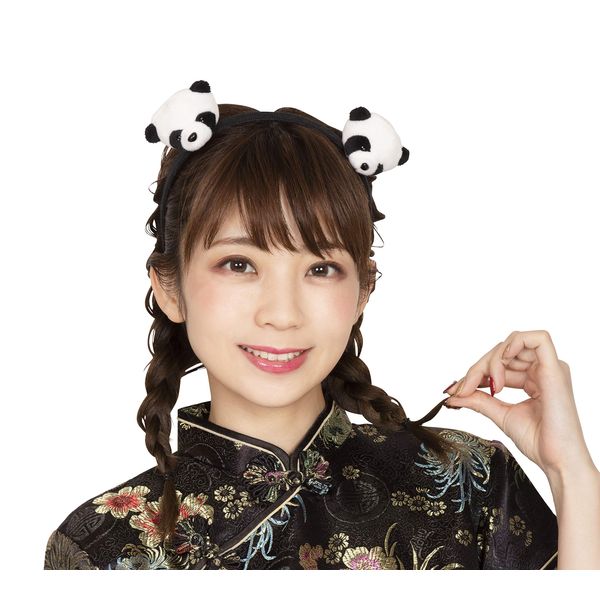 Clearstone Cosplay Panda Face Headband 2 Pcs Unisex White