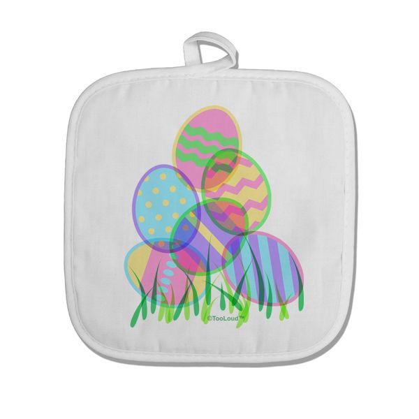 TooLoud Gel Look Easter Eggs White Fabric Pot Holder Hot Pad