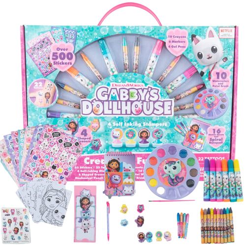 Innovative Designs Gabby's Dollhouse Creativity Fun Kids Art Set for Coloring, Painting, and Crafts