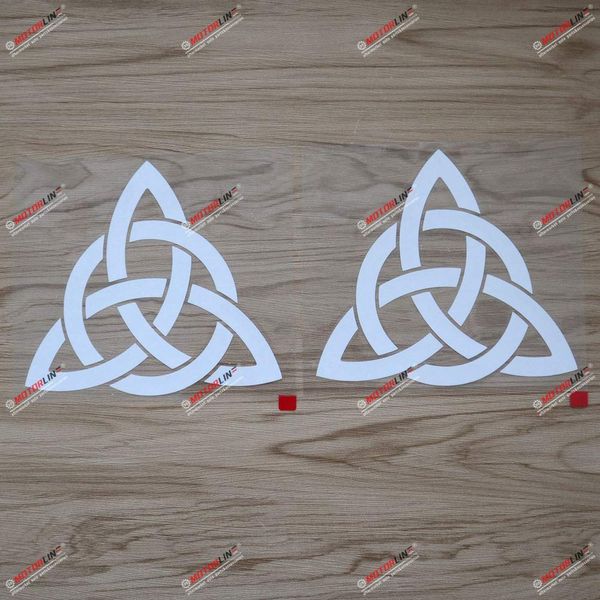 (2) 4'' Celtic Trinity Knot Symbol Decal Sticker Car Vinyl White sda1