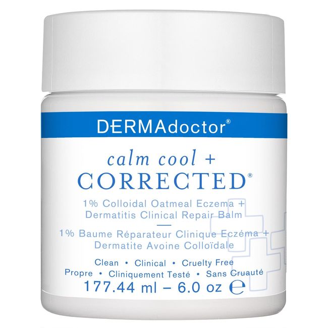 DERMAdoctor Calm Cool + Corrected 1% Colloidal Oatmeal Eczema + Dermatitis Clinical Repair Balm, 6.0 oz