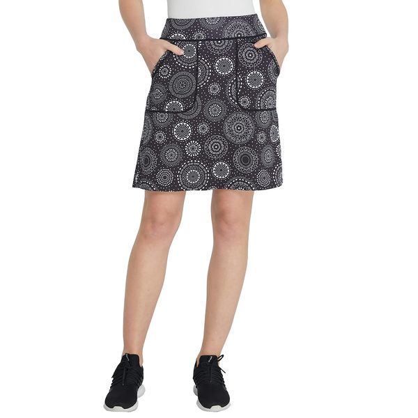 Westkun Damen Tennisrock mit Hose Langer Glof Rock Sommer Hosenrock Wandern Sport Golf Skort mit Taschen Active Wanderrock mit Innenhose Sunflower XXL