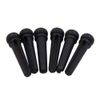 6x Acoustic Guitar String End Ebony Bridge Pins Replacement Set Black Ebony Wood Shell