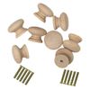 8PCS Wood Pull Knobs Round Knobs Kitchen Cabinet Knobs 35mm Dia Mushroom Shaped Wood Unfinished Drawer Dresser Cupboard Furniture Knobs Pulls Handles Hardware