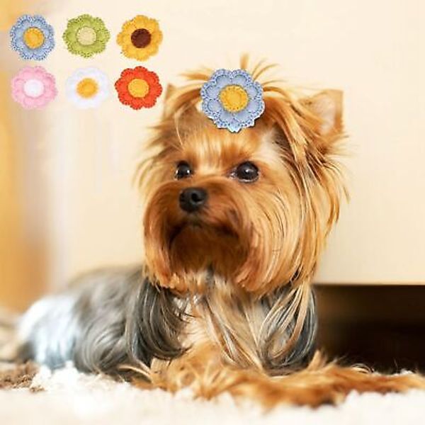 24pcs Dog Hair Bows Cute Mix Colors Grooming Pet Flower Topknot with Rubber Band